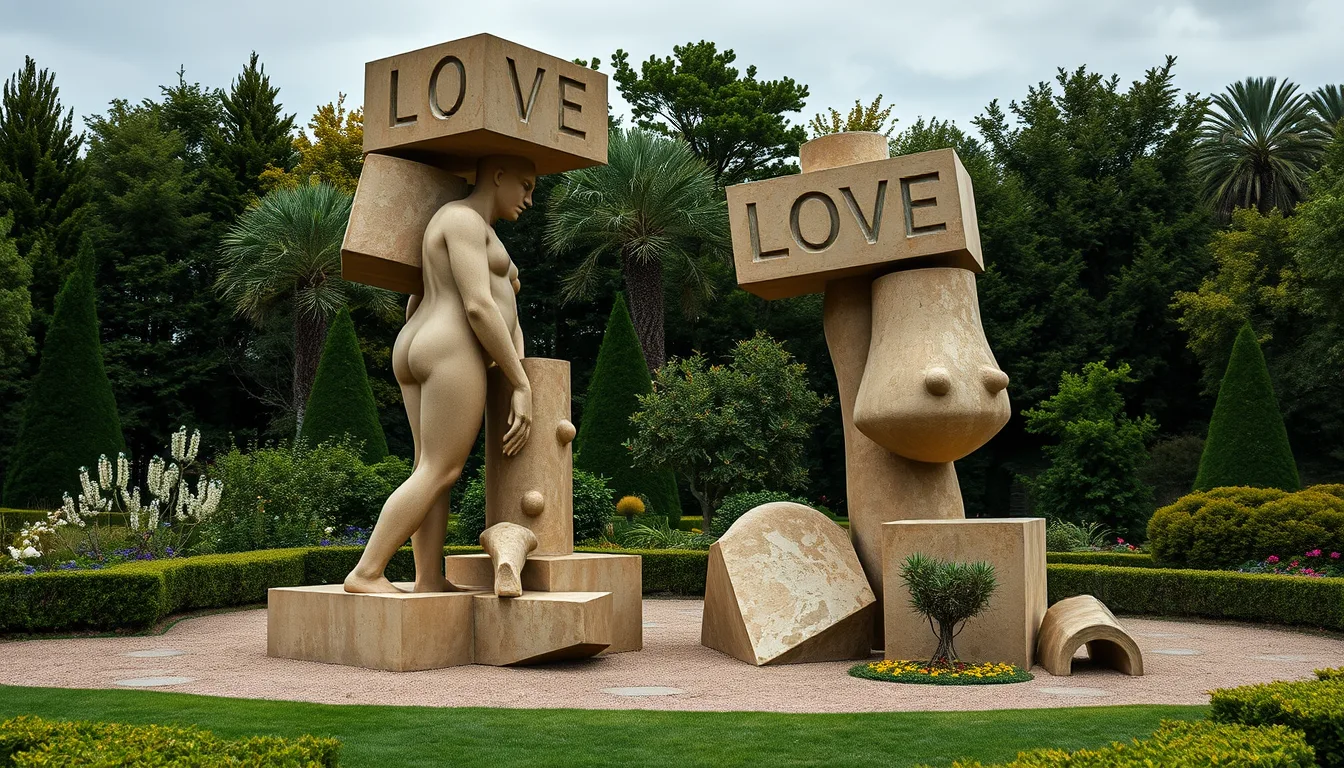 Sculpture for: A poet would be born / Whose style could again speak of Love / With Love