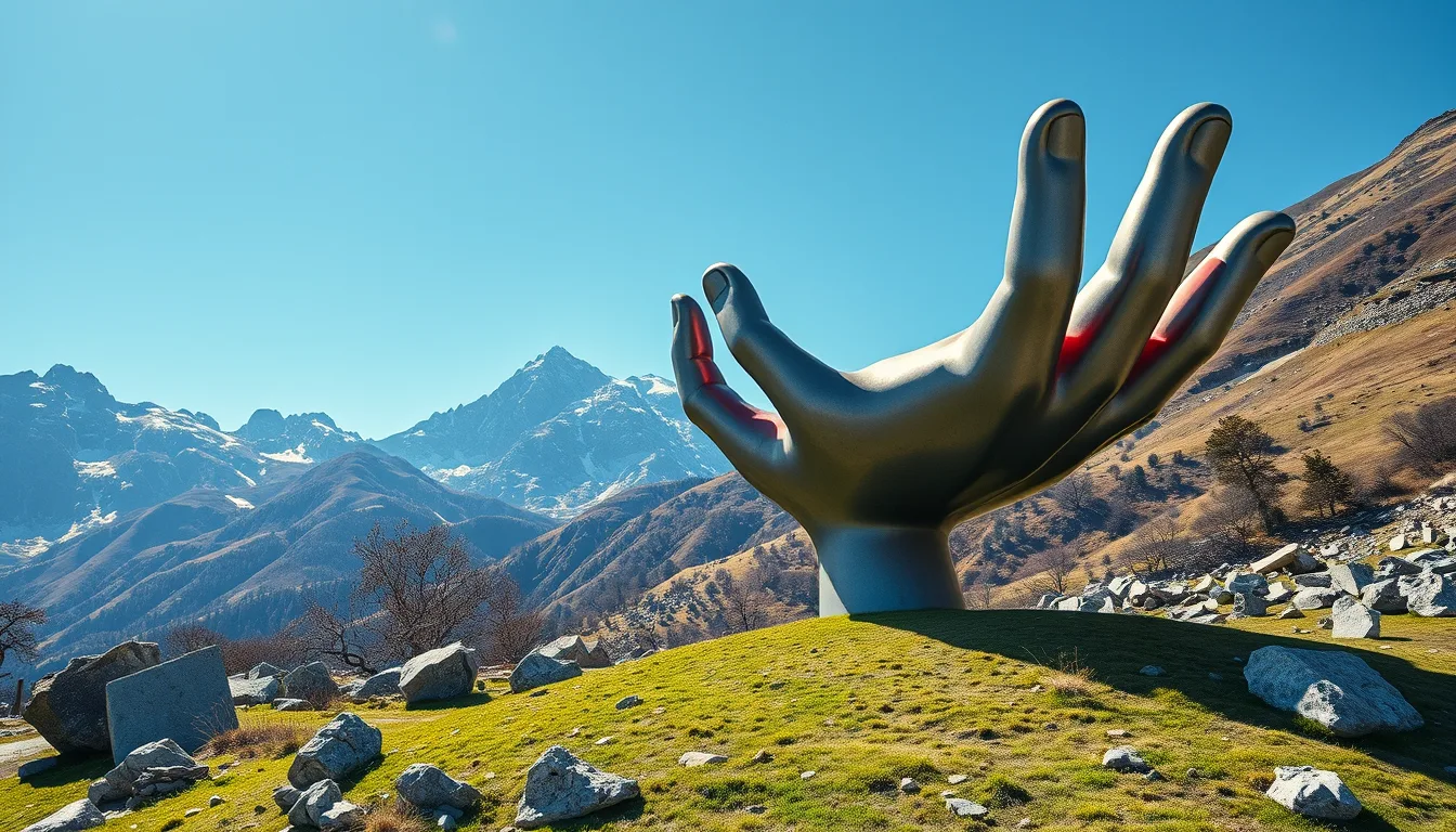 Sculpture for: Reaching / Again and again / Time eroded my hand